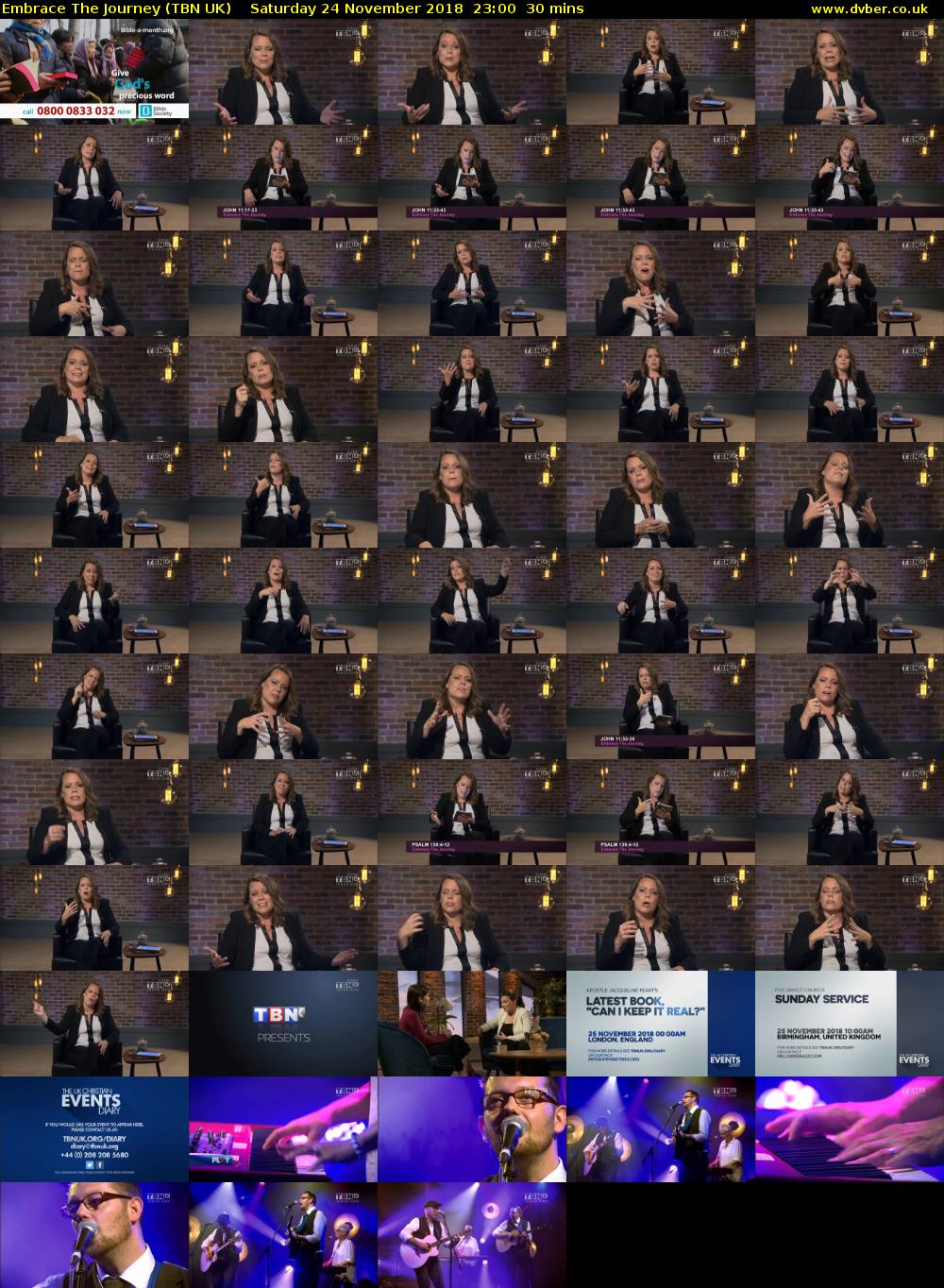Embrace The Journey (TBN UK) Saturday 24 November 2018 23:00 - 23:30
