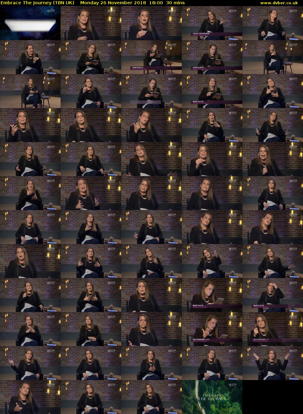 Embrace The Journey (TBN UK) Monday 26 November 2018 18:00 - 18:30