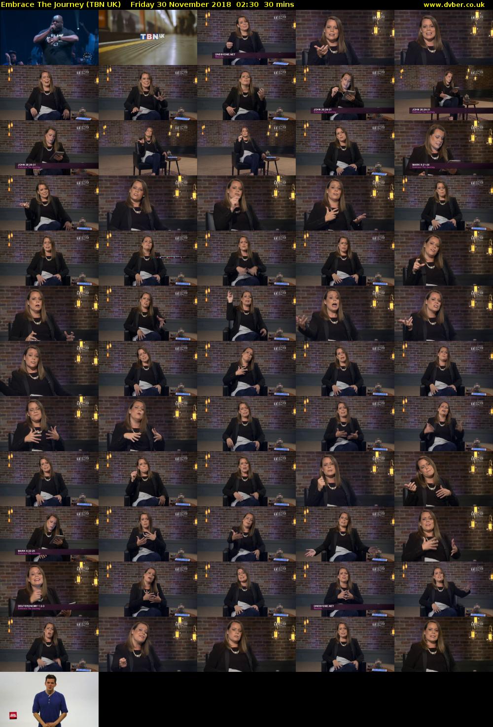 Embrace The Journey (TBN UK) Friday 30 November 2018 02:30 - 03:00