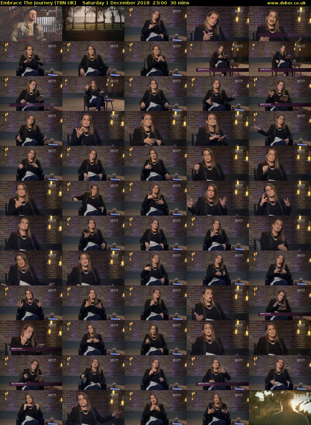 Embrace The Journey (TBN UK) Saturday 1 December 2018 23:00 - 23:30