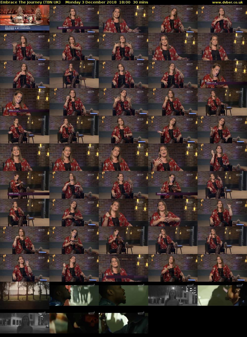 Embrace The Journey (TBN UK) Monday 3 December 2018 18:00 - 18:30