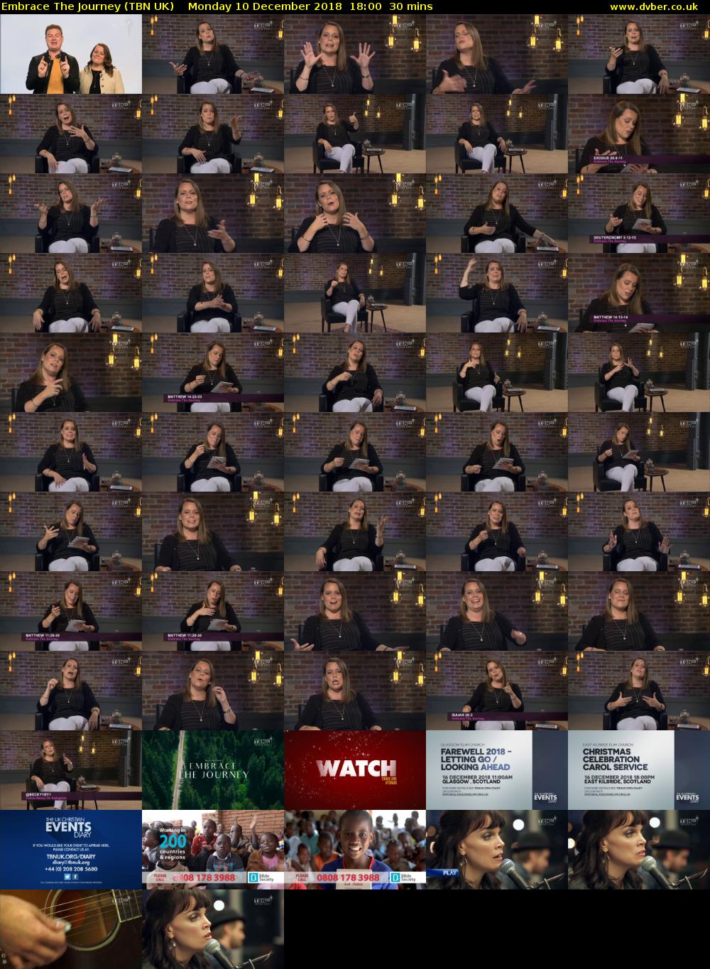 Embrace The Journey (TBN UK) Monday 10 December 2018 18:00 - 18:30