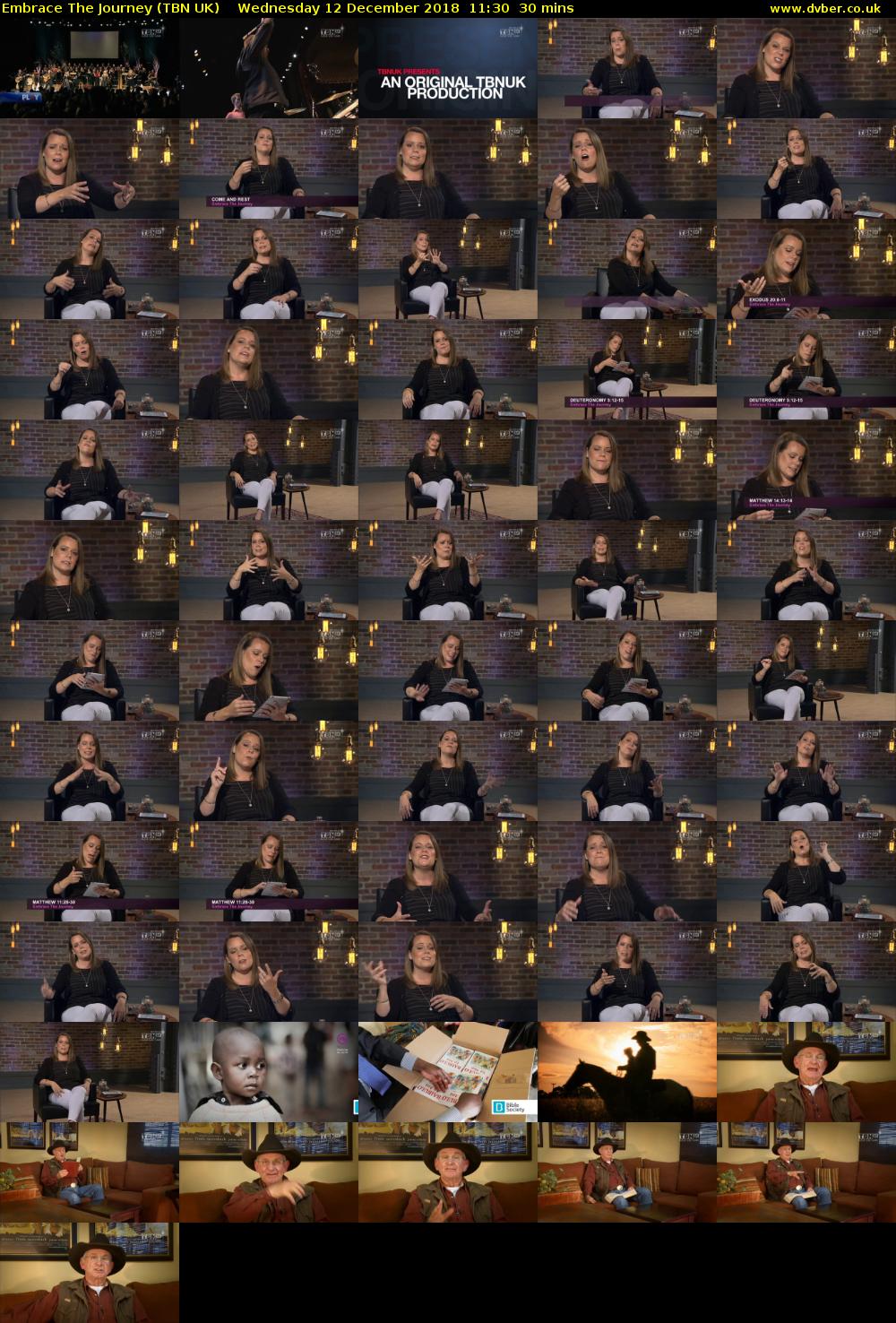 Embrace The Journey (TBN UK) Wednesday 12 December 2018 11:30 - 12:00