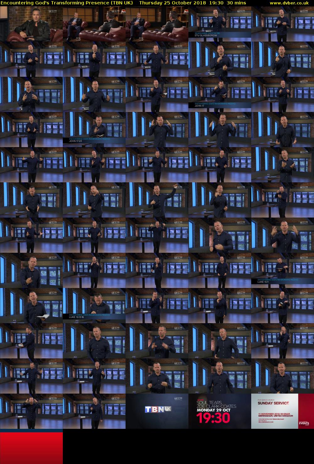 Encountering God's Transforming Presence (TBN UK) Thursday 25 October 2018 19:30 - 20:00