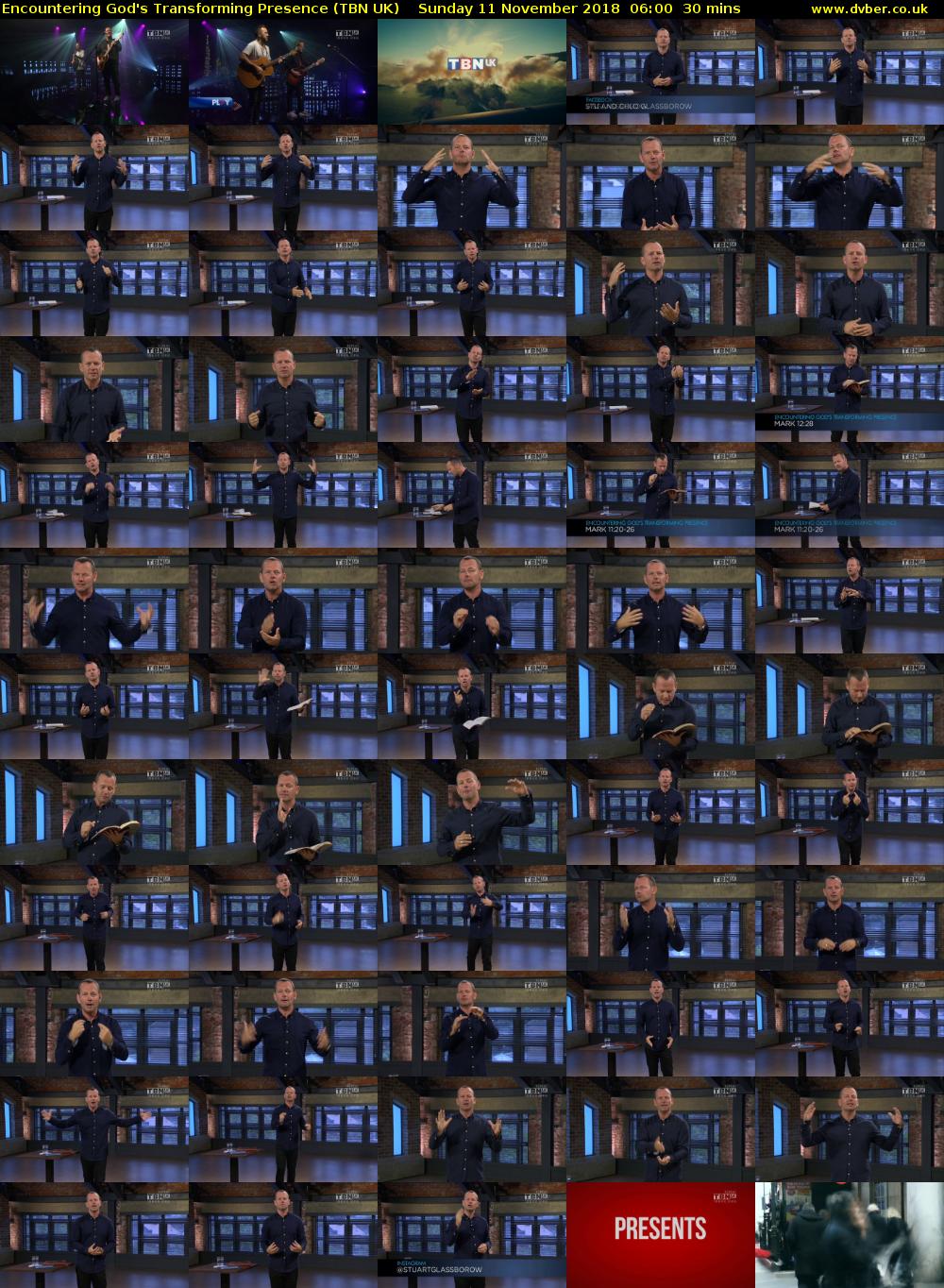 Encountering God's Transforming Presence (TBN UK) Sunday 11 November 2018 06:00 - 06:30