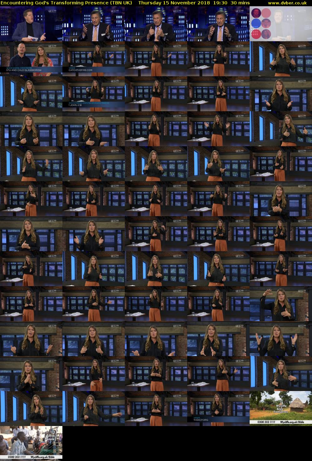 Encountering God's Transforming Presence (TBN UK) Thursday 15 November 2018 19:30 - 20:00