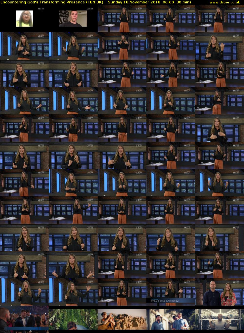 Encountering God's Transforming Presence (TBN UK) Sunday 18 November 2018 06:00 - 06:30