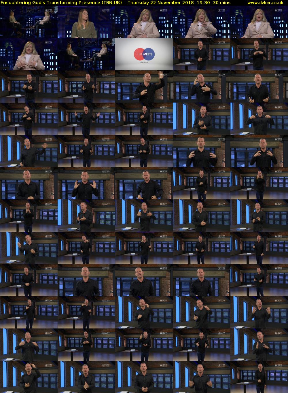 Encountering God's Transforming Presence (TBN UK) Thursday 22 November 2018 19:30 - 20:00