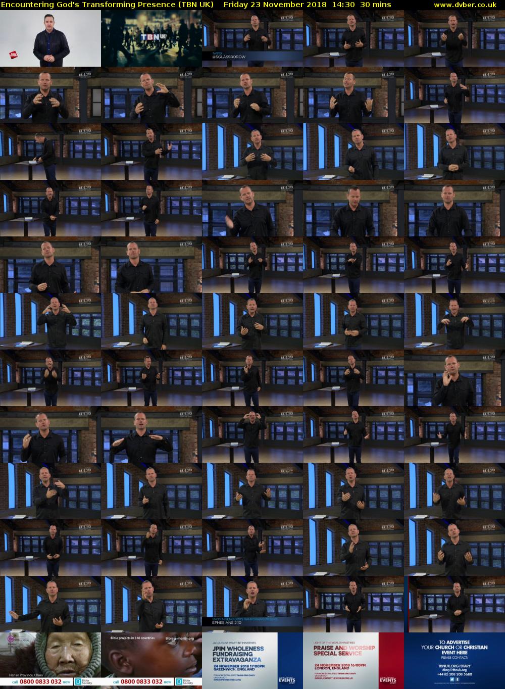 Encountering God's Transforming Presence (TBN UK) Friday 23 November 2018 14:30 - 15:00