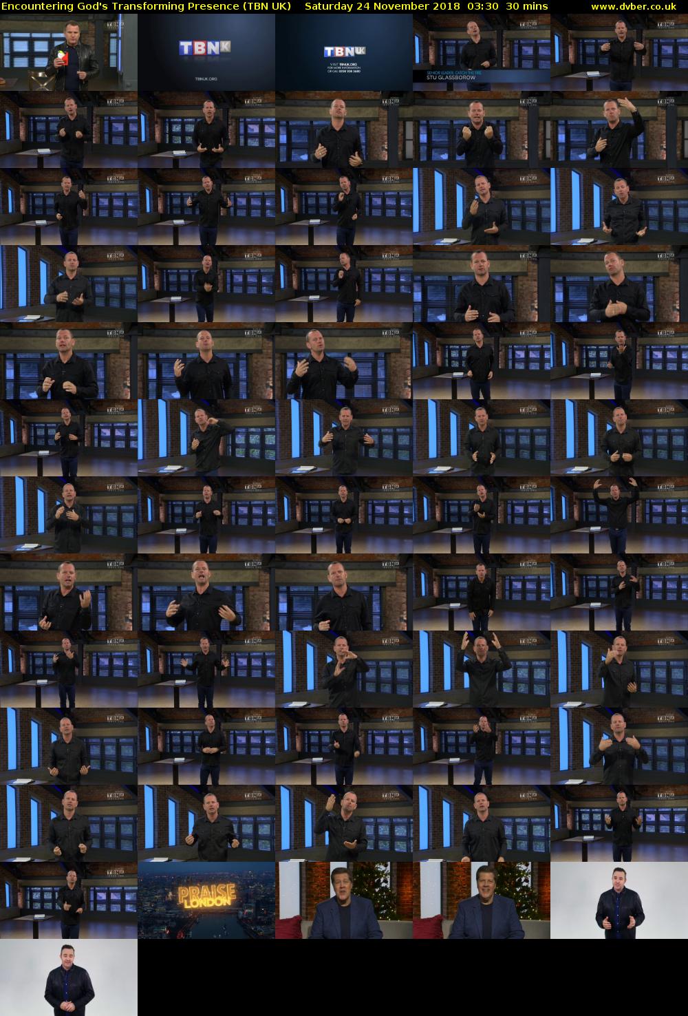 Encountering God's Transforming Presence (TBN UK) Saturday 24 November 2018 03:30 - 04:00