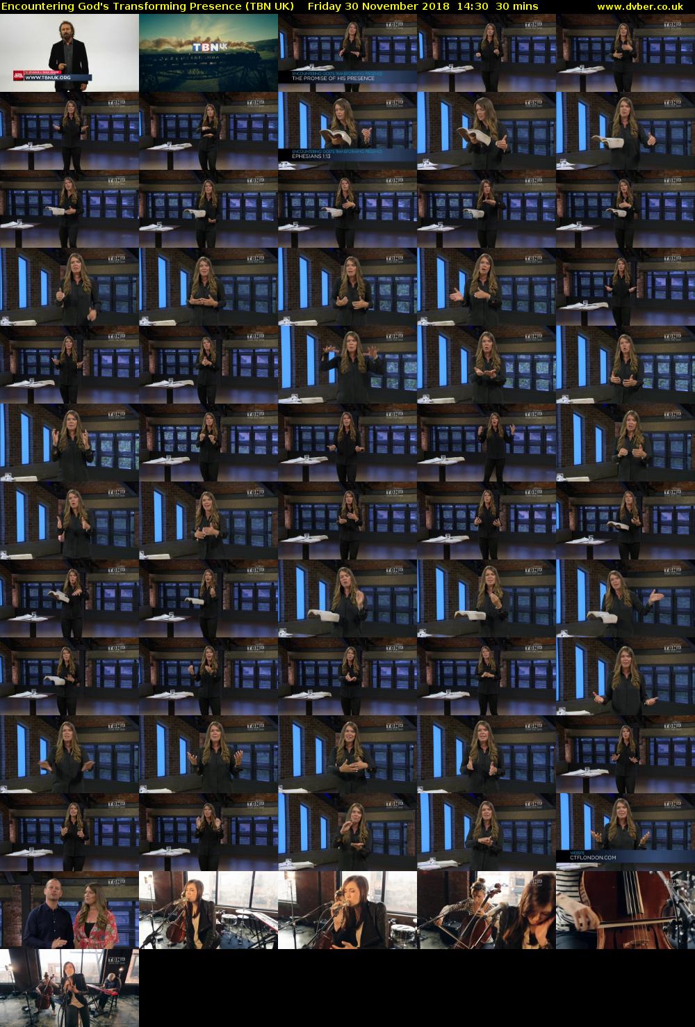 Encountering God's Transforming Presence (TBN UK) Friday 30 November 2018 14:30 - 15:00