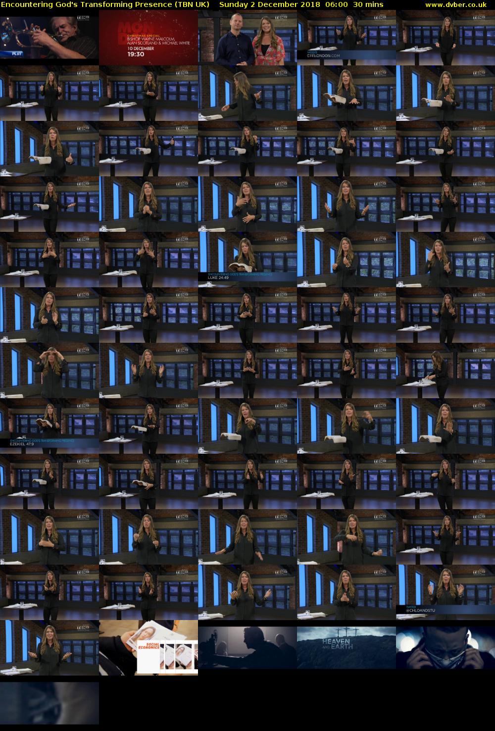 Encountering God's Transforming Presence (TBN UK) Sunday 2 December 2018 06:00 - 06:30