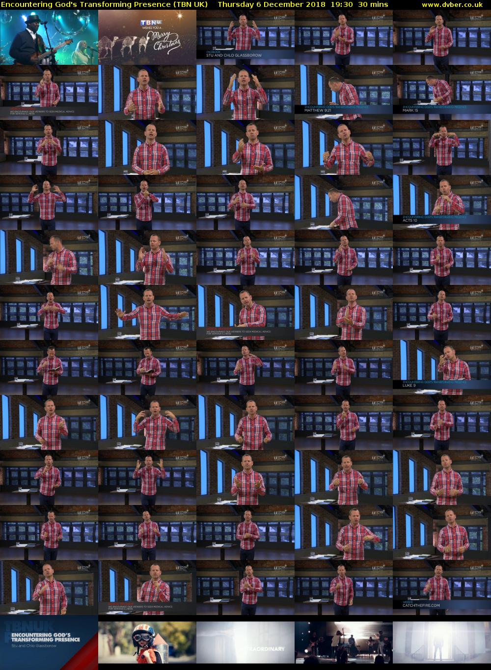 Encountering God's Transforming Presence (TBN UK) Thursday 6 December 2018 19:30 - 20:00