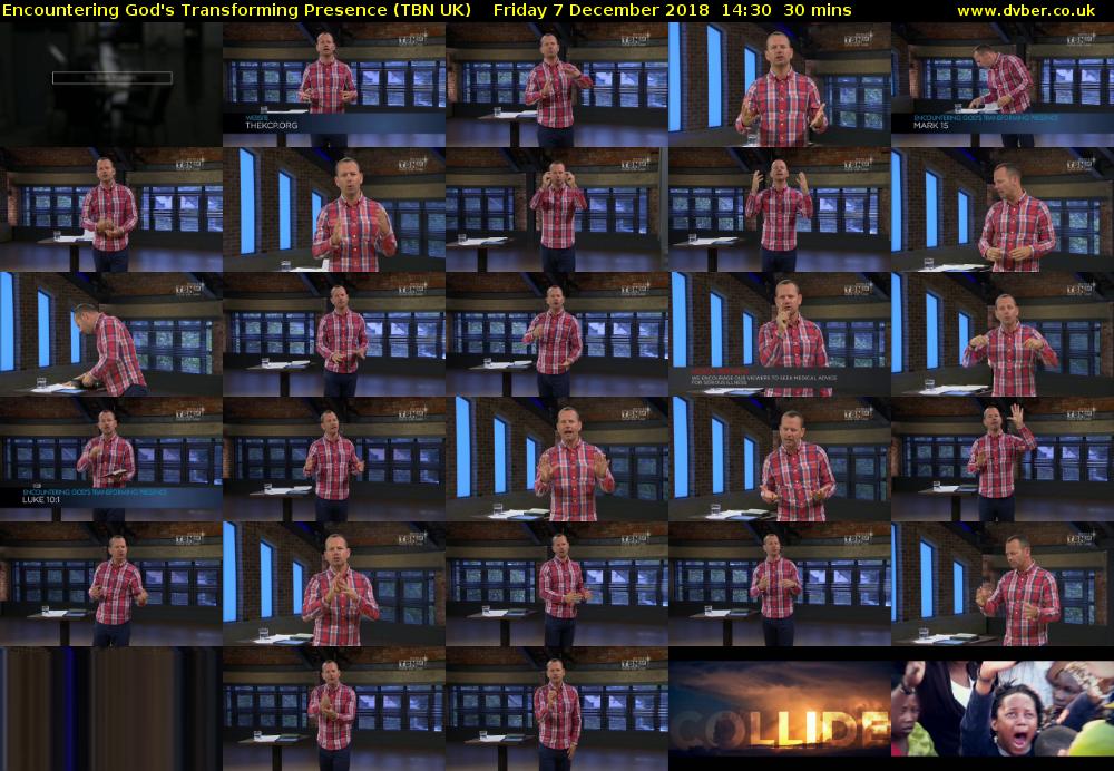 Encountering God's Transforming Presence (TBN UK) Friday 7 December 2018 14:30 - 15:00