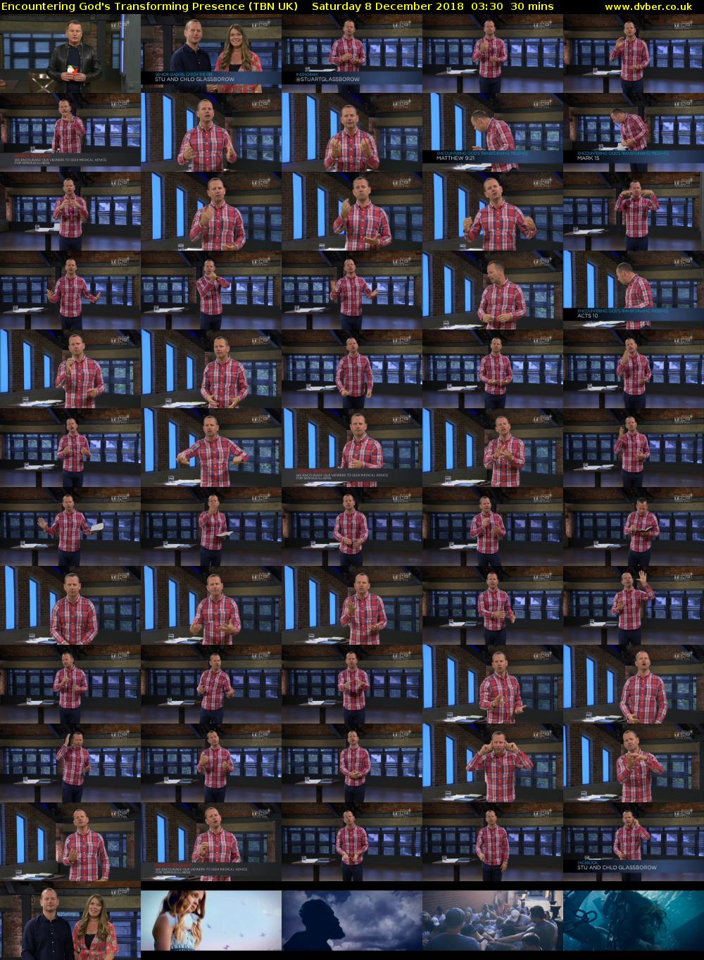 Encountering God's Transforming Presence (TBN UK) Saturday 8 December 2018 03:30 - 04:00