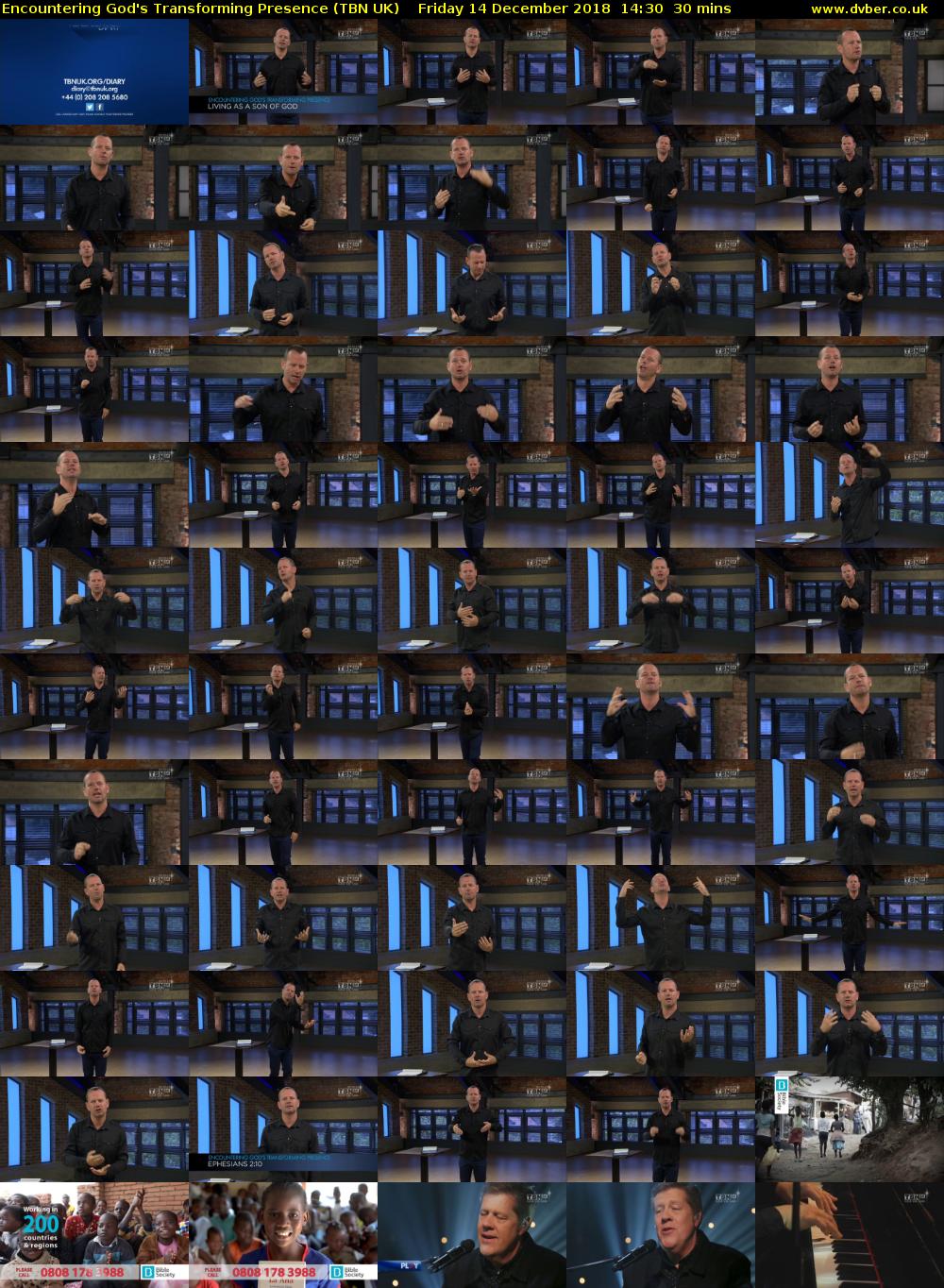 Encountering God's Transforming Presence (TBN UK) Friday 14 December 2018 14:30 - 15:00