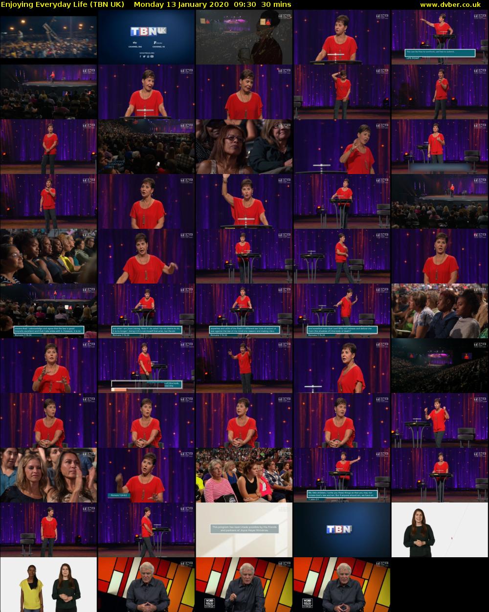 Enjoying Everyday Life (TBN UK) Monday 13 January 2020 09:30 - 10:00