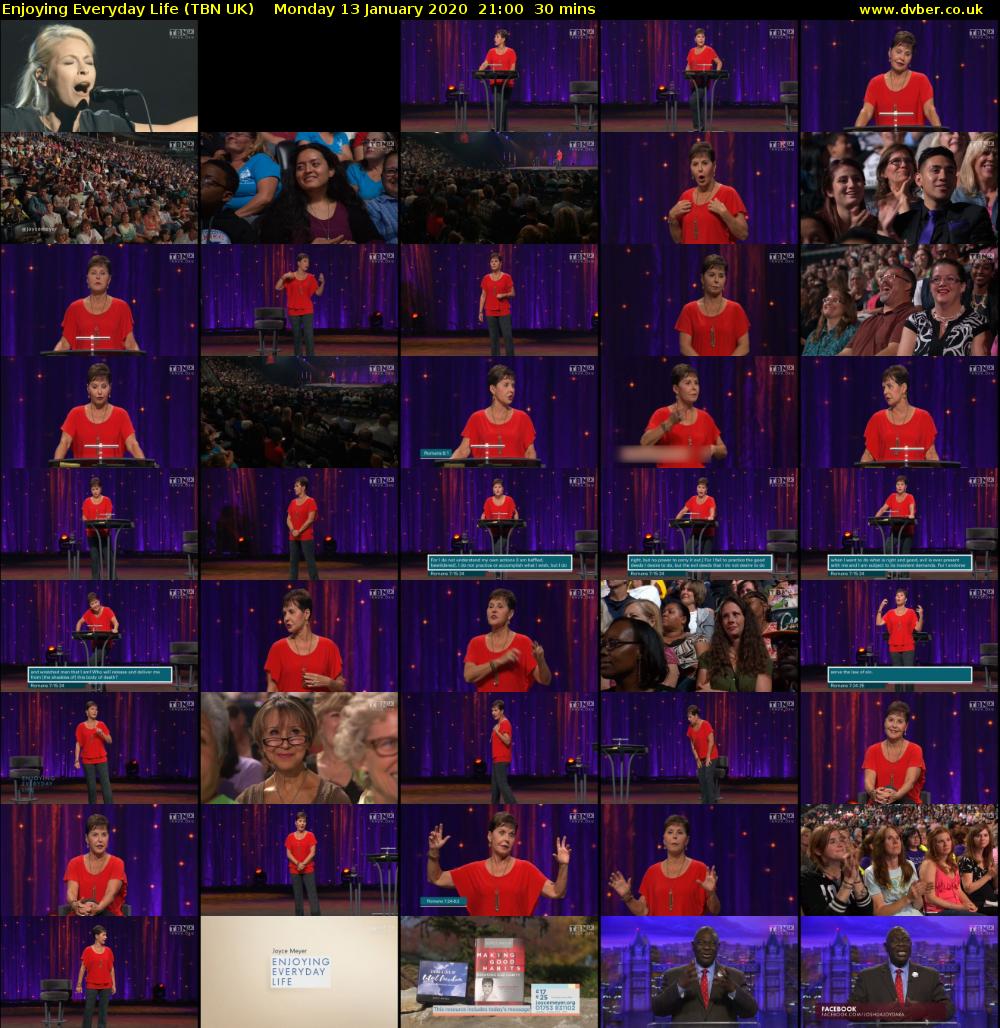 Enjoying Everyday Life (TBN UK) Monday 13 January 2020 21:00 - 21:30