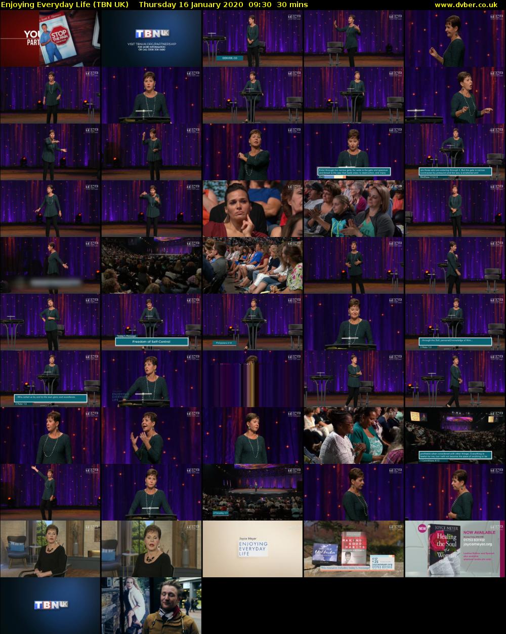 Enjoying Everyday Life (TBN UK) Thursday 16 January 2020 09:30 - 10:00