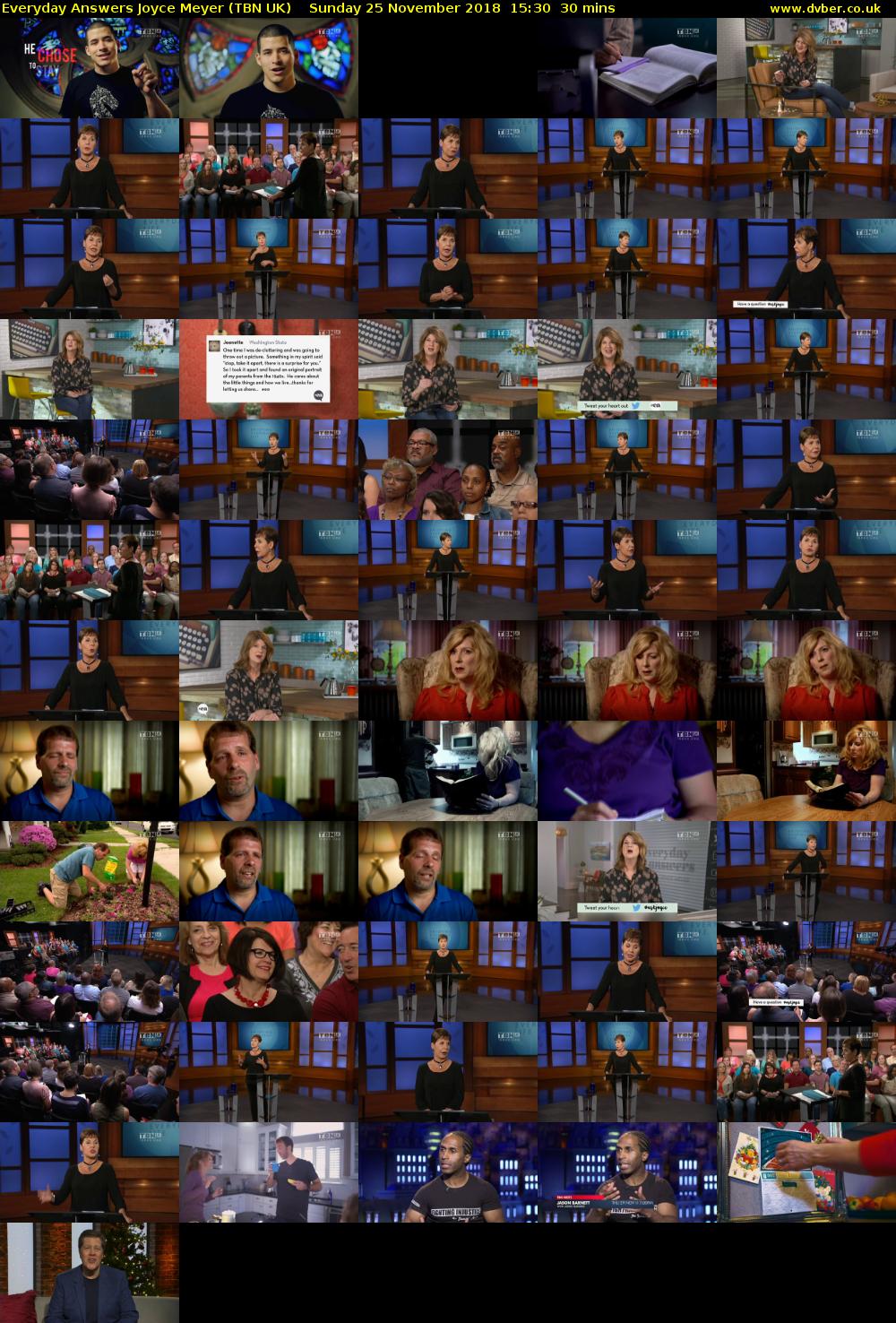 Everyday Answers Joyce Meyer (TBN UK) Sunday 25 November 2018 15:30 - 16:00