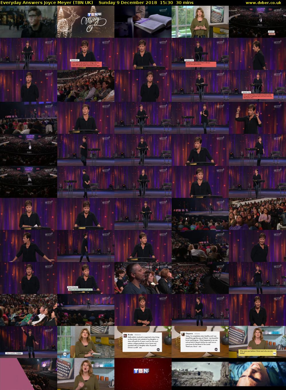 Everyday Answers Joyce Meyer (TBN UK) Sunday 9 December 2018 15:30 - 16:00