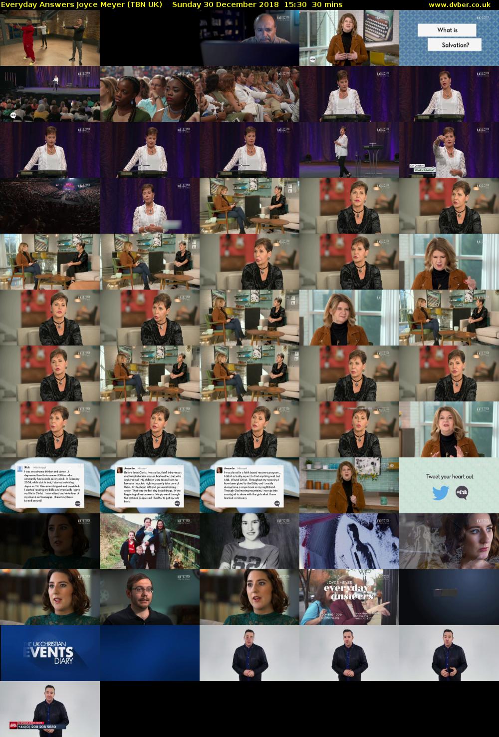 Everyday Answers Joyce Meyer (TBN UK) Sunday 30 December 2018 15:30 - 16:00