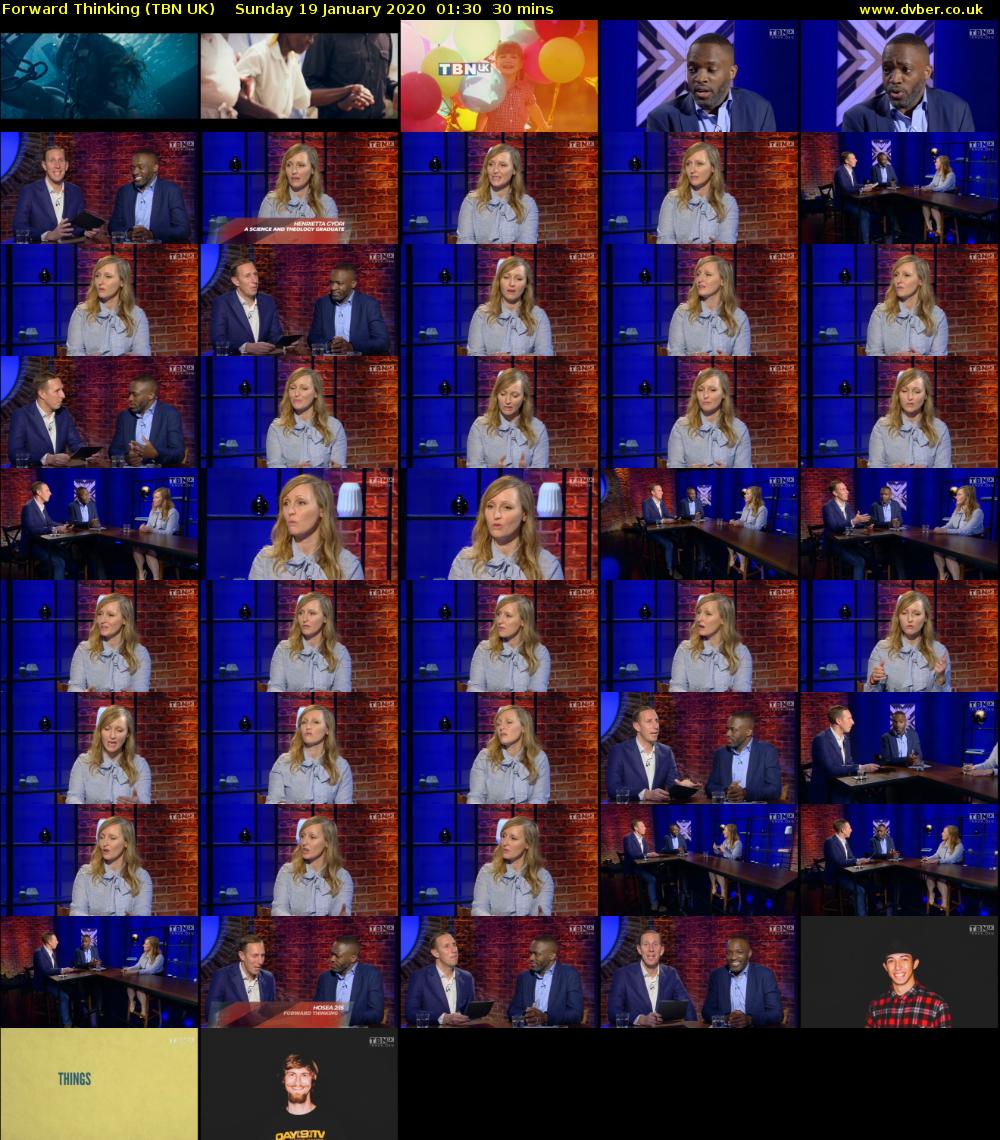 Forward Thinking (TBN UK) Sunday 19 January 2020 01:30 - 02:00