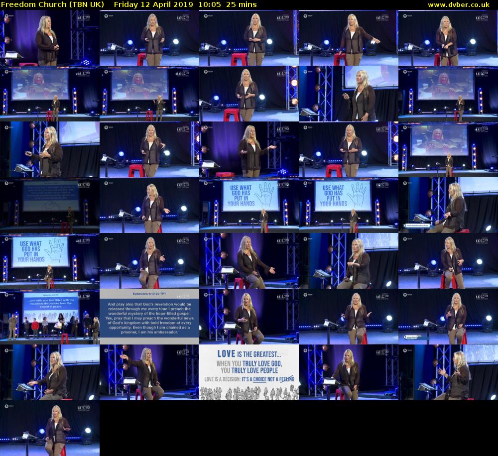 Freedom Church (TBN UK) Friday 12 April 2019 10:05 - 10:30
