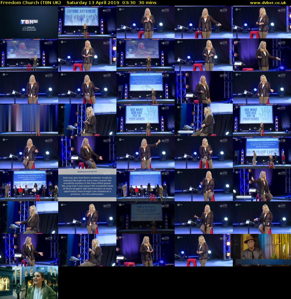 Freedom Church (TBN UK) Saturday 13 April 2019 03:30 - 04:00