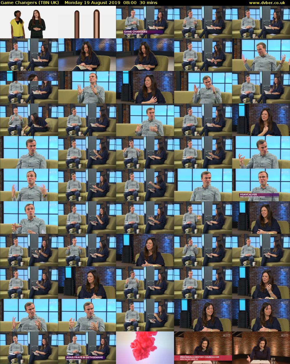 Game Changers (TBN UK) Monday 19 August 2019 08:00 - 08:30