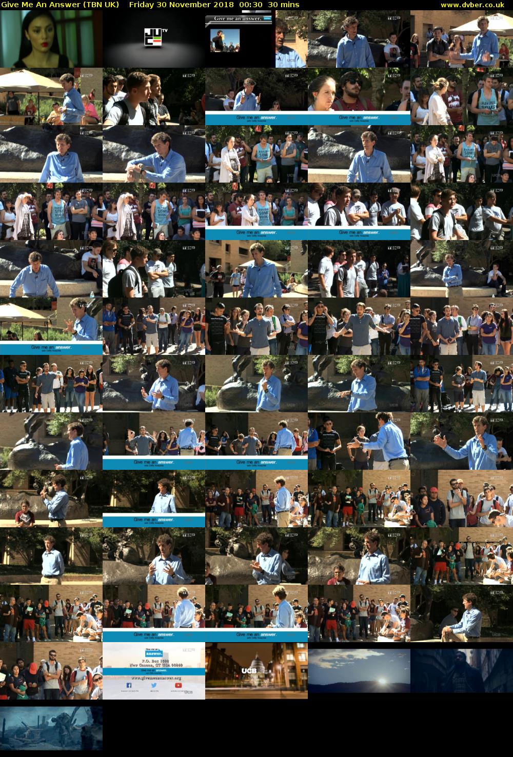 Give Me An Answer (TBN UK) Friday 30 November 2018 00:30 - 01:00