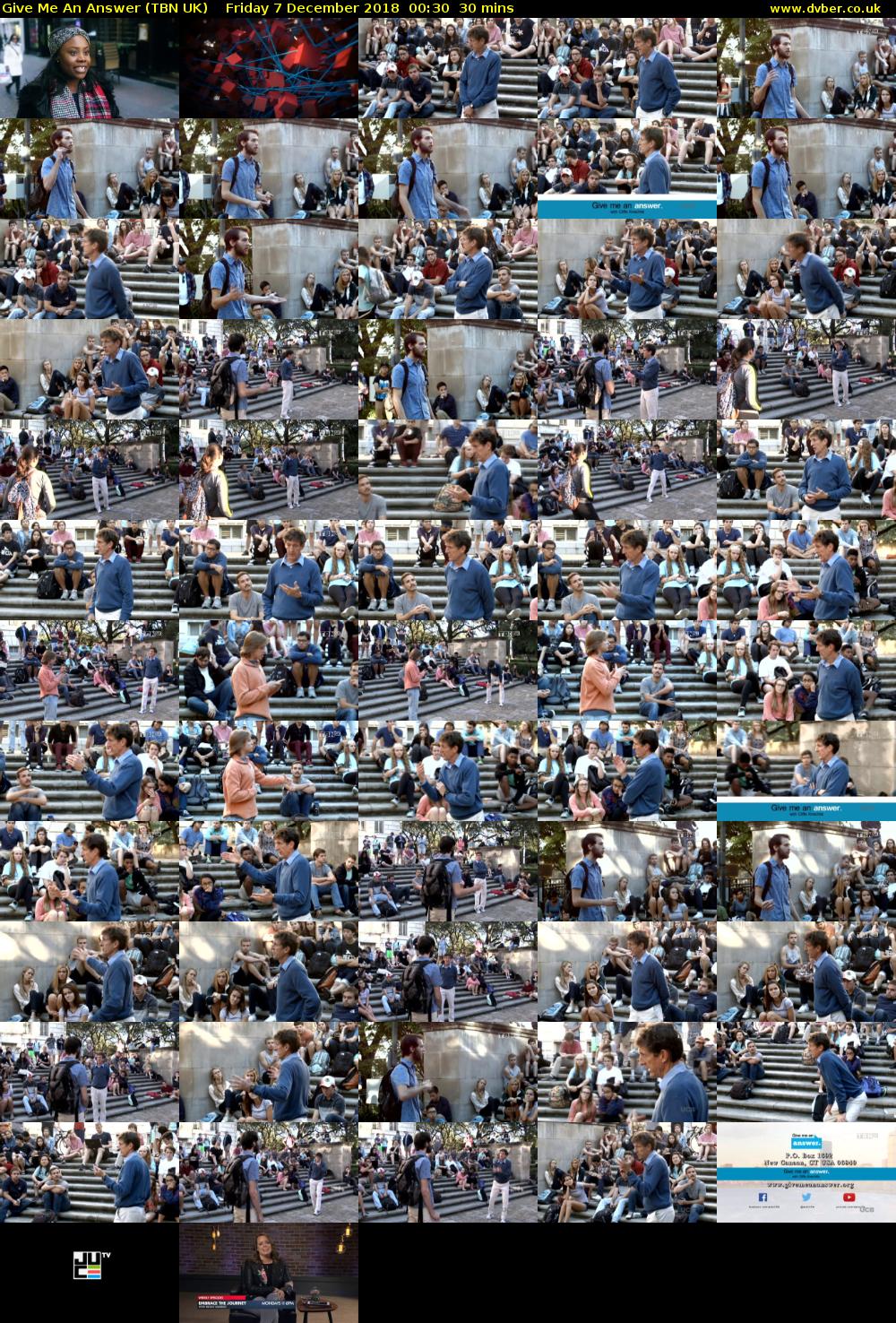 Give Me An Answer (TBN UK) Friday 7 December 2018 00:30 - 01:00