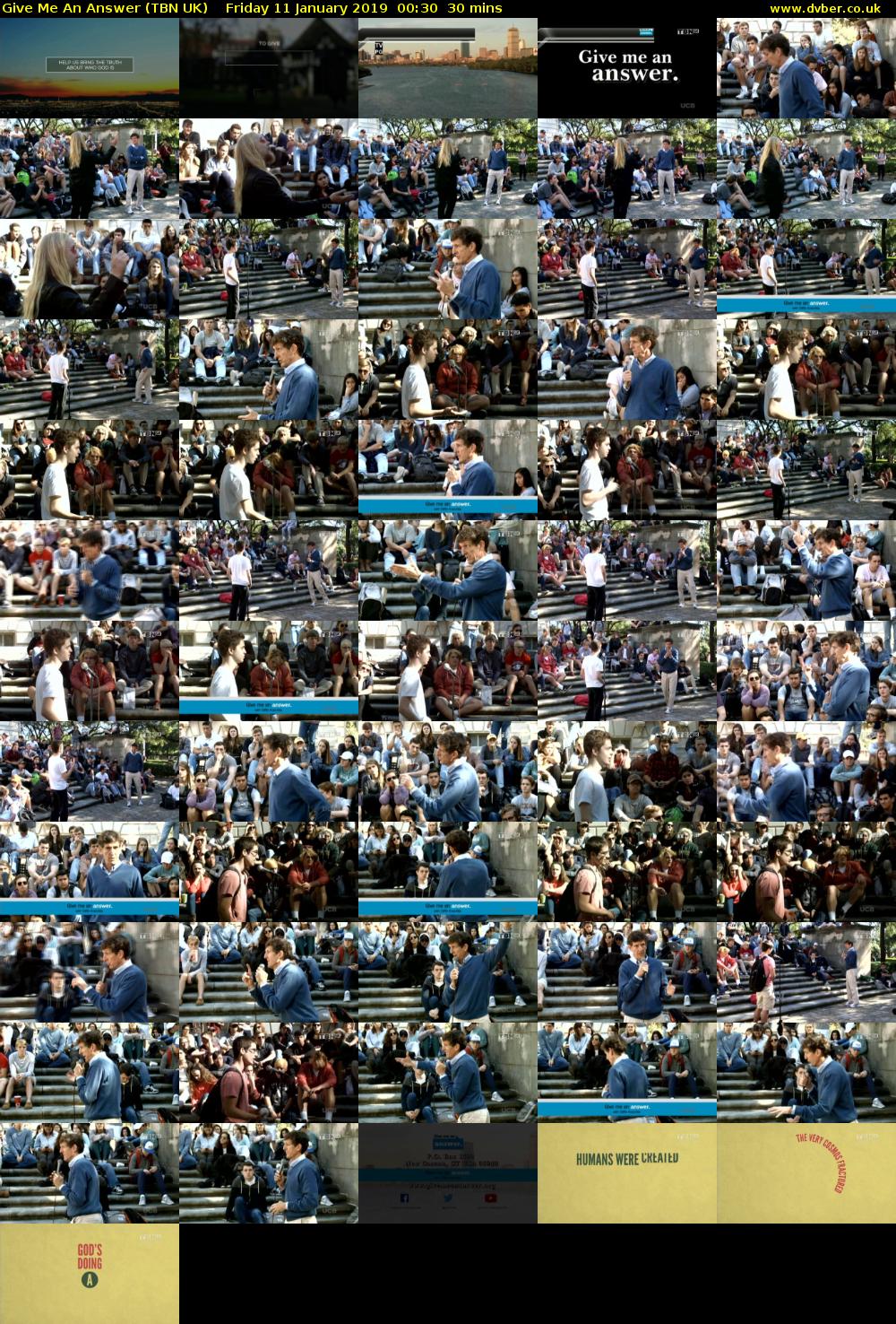 Give Me An Answer (TBN UK) Friday 11 January 2019 00:30 - 01:00