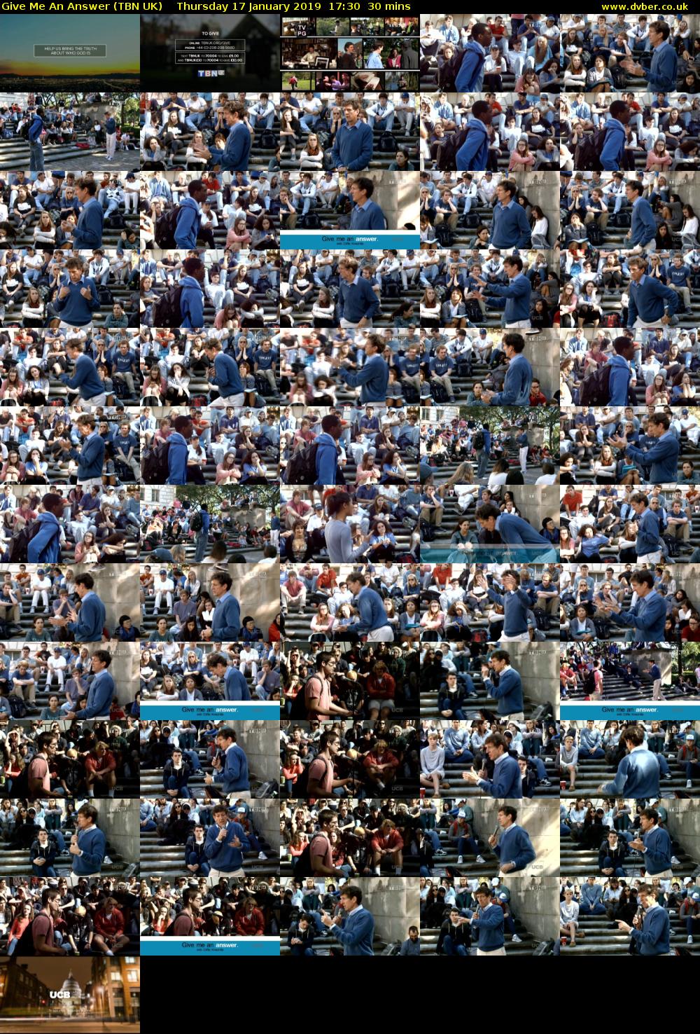 Give Me An Answer (TBN UK) Thursday 17 January 2019 17:30 - 18:00