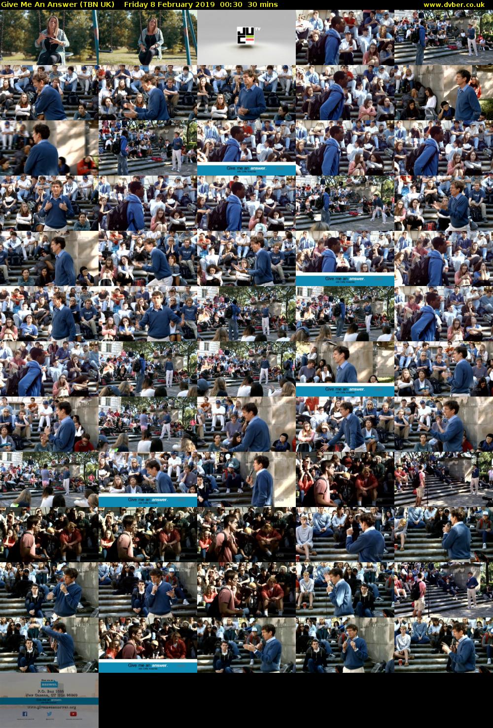 Give Me An Answer (TBN UK) Friday 8 February 2019 00:30 - 01:00