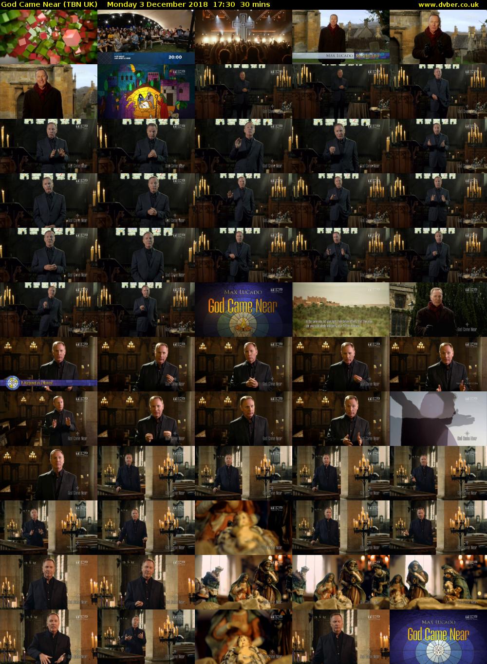 God Came Near (TBN UK) Monday 3 December 2018 17:30 - 18:00