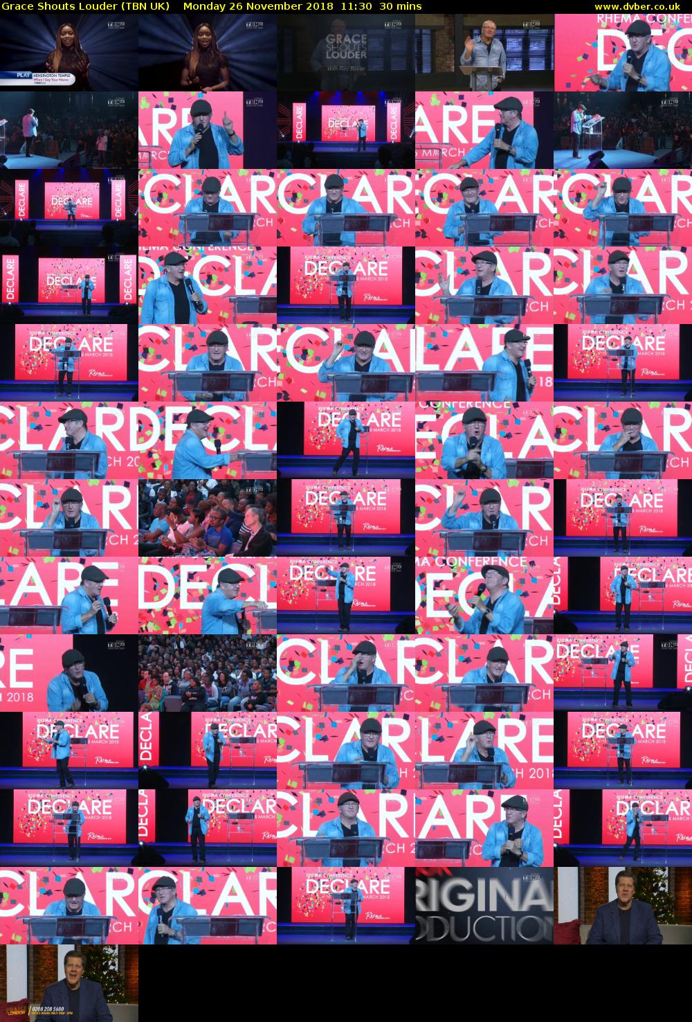 Grace Shouts Louder (TBN UK) Monday 26 November 2018 11:30 - 12:00