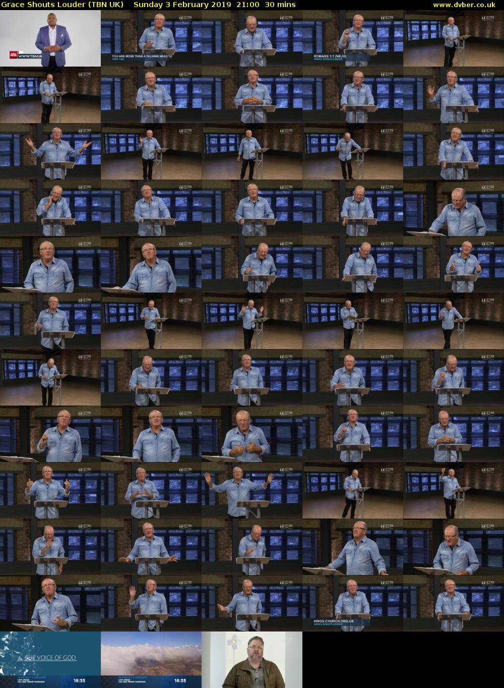 Grace Shouts Louder (TBN UK) Sunday 3 February 2019 21:00 - 21:30