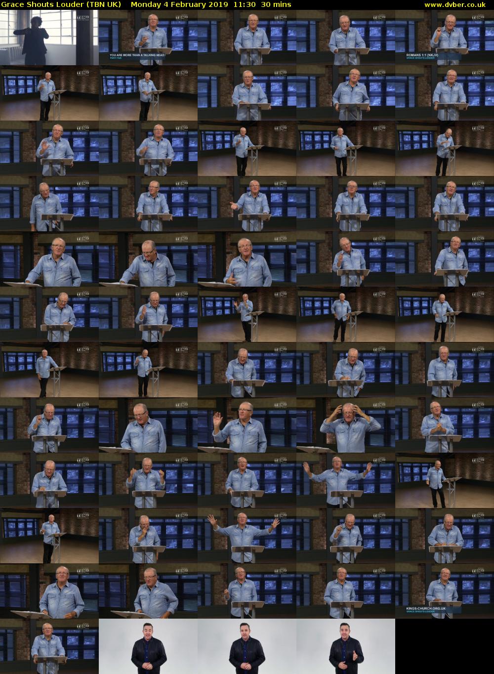 Grace Shouts Louder (TBN UK) Monday 4 February 2019 11:30 - 12:00