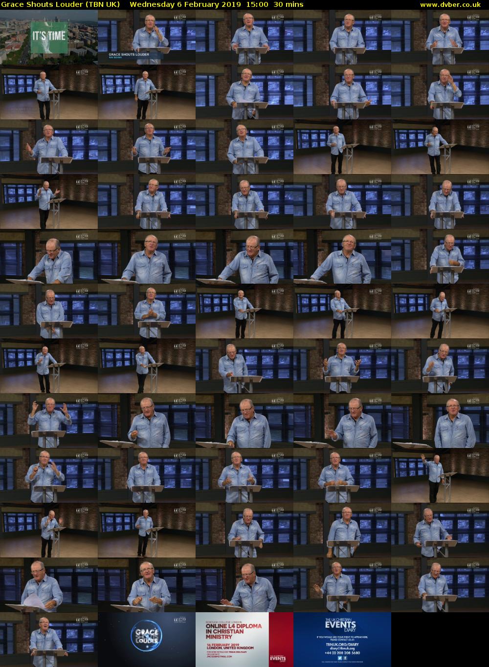 Grace Shouts Louder (TBN UK) Wednesday 6 February 2019 15:00 - 15:30