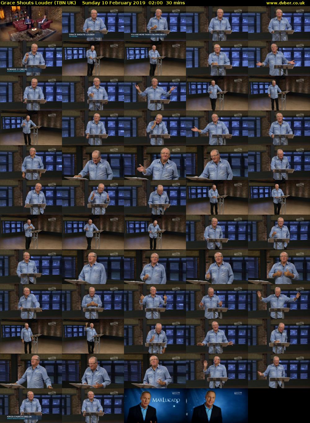 Grace Shouts Louder (TBN UK) Sunday 10 February 2019 02:00 - 02:30