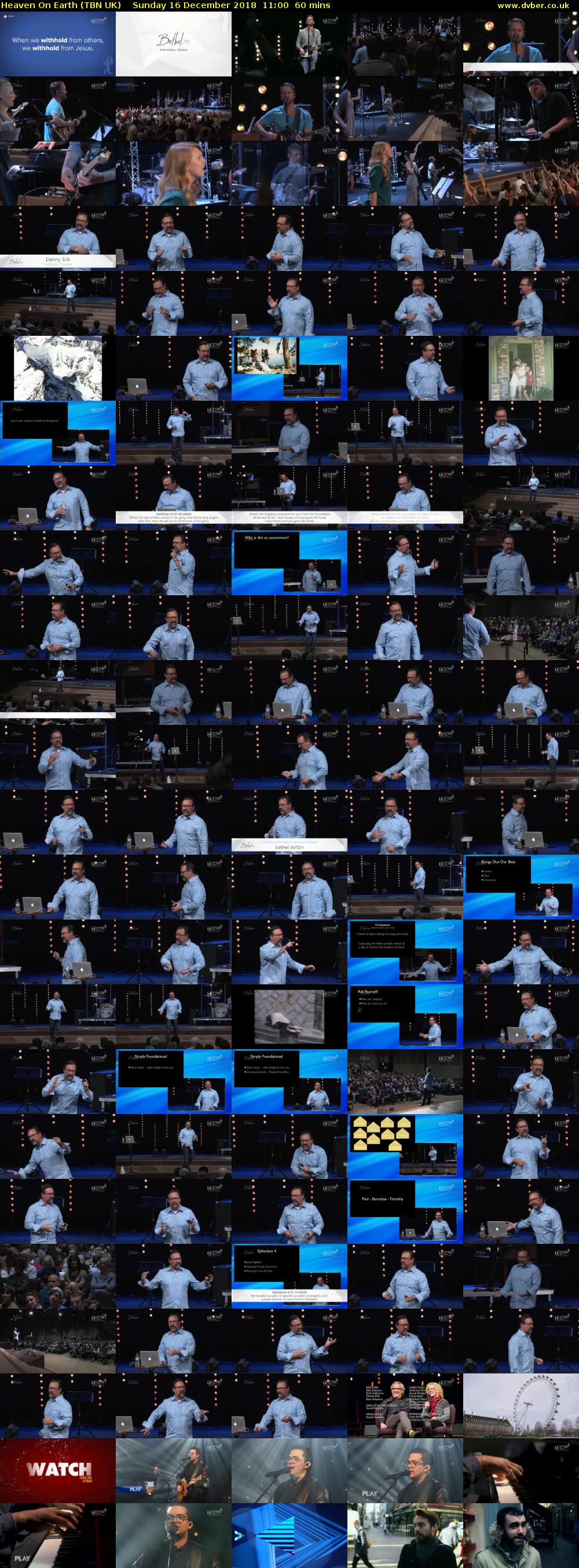 Heaven On Earth (TBN UK) Sunday 16 December 2018 11:00 - 12:00