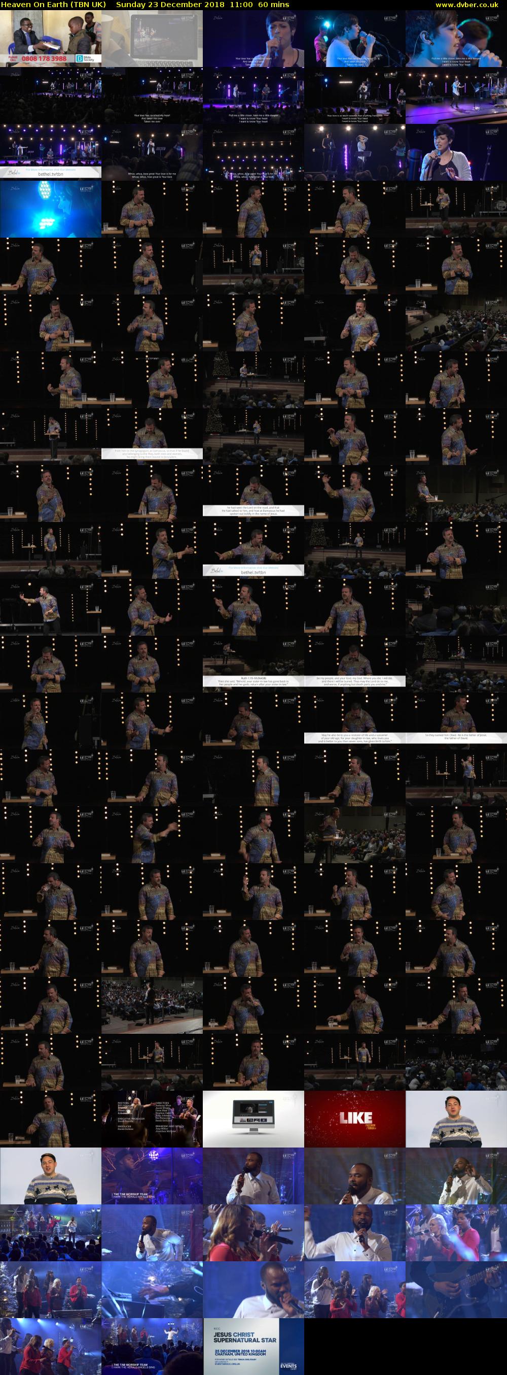 Heaven On Earth (TBN UK) Sunday 23 December 2018 11:00 - 12:00