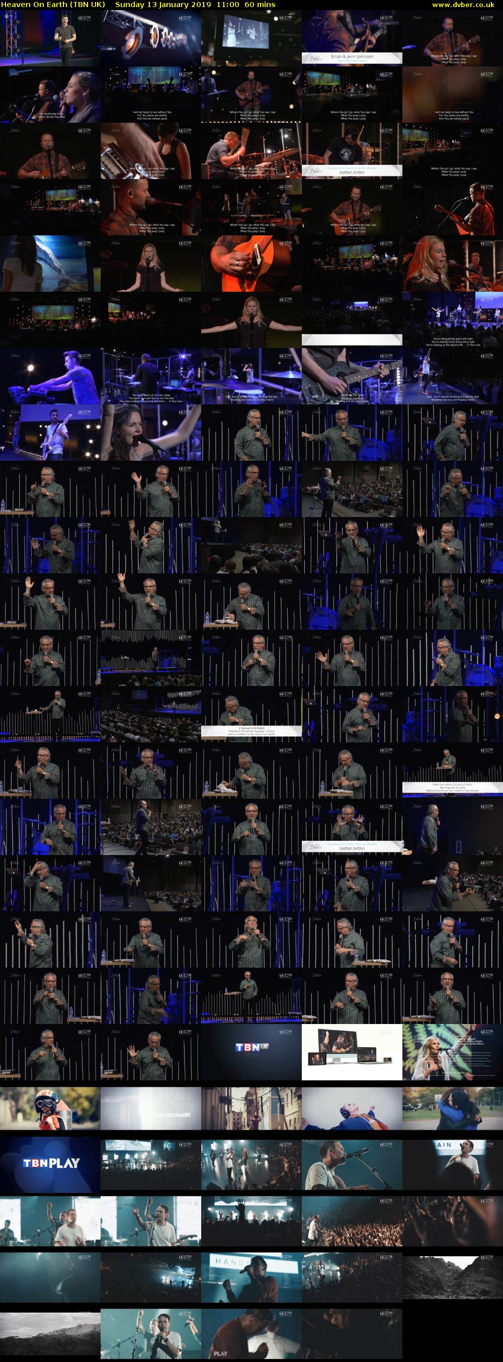 Heaven On Earth (TBN UK) Sunday 13 January 2019 11:00 - 12:00