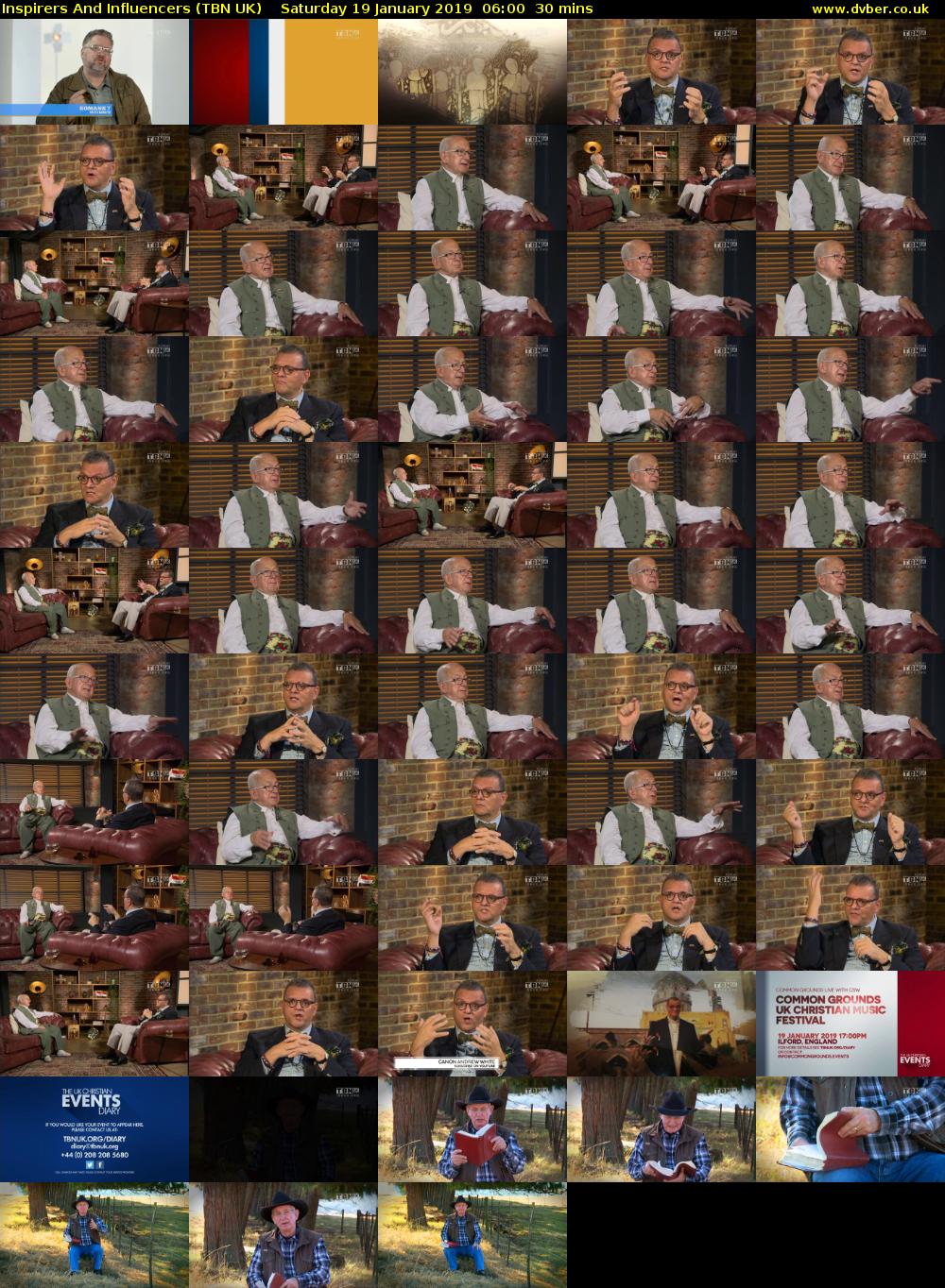 Inspirers And Influencers (TBN UK) Saturday 19 January 2019 06:00 - 06:30