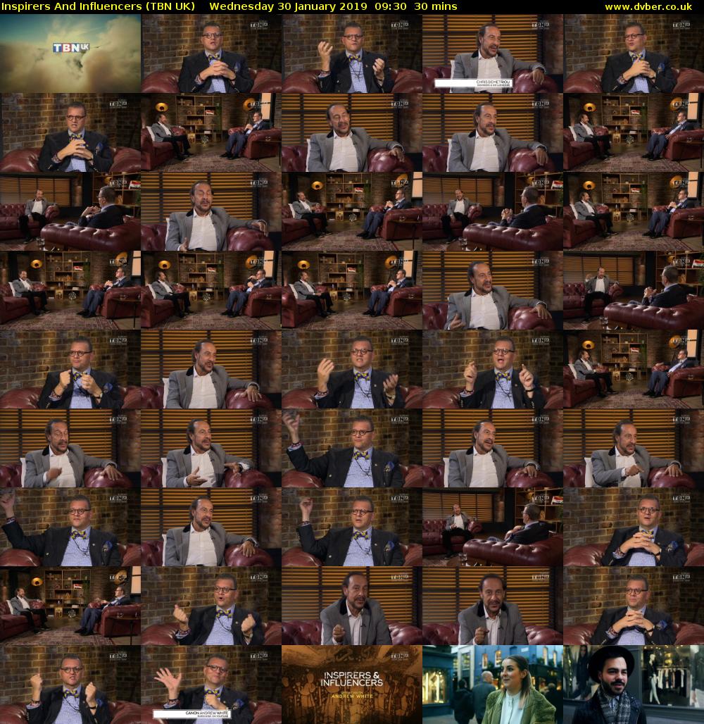 Inspirers And Influencers (TBN UK) Wednesday 30 January 2019 09:30 - 10:00