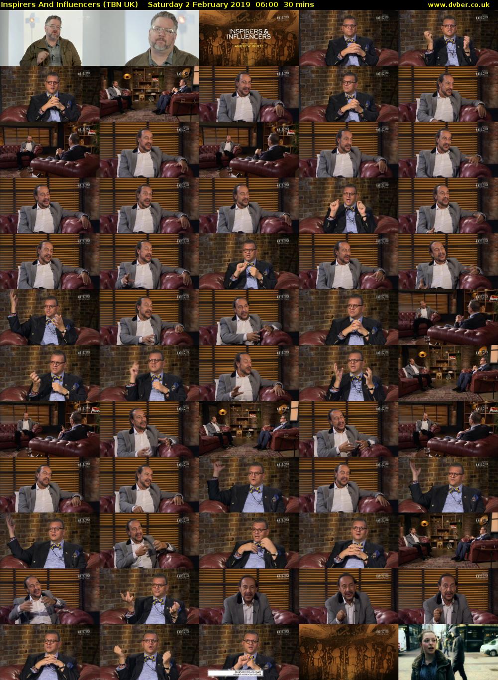 Inspirers And Influencers (TBN UK) Saturday 2 February 2019 06:00 - 06:30