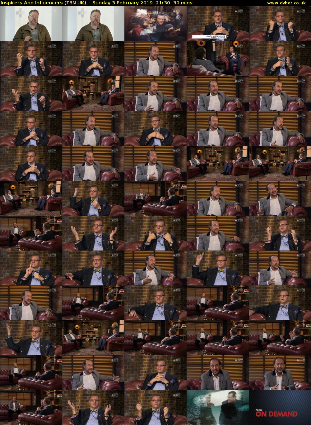 Inspirers And Influencers (TBN UK) Sunday 3 February 2019 21:30 - 22:00