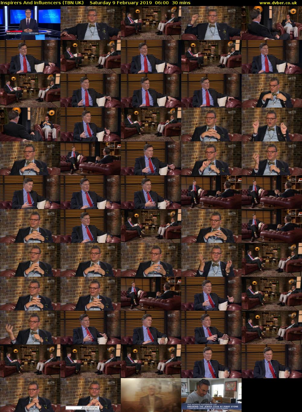 Inspirers And Influencers (TBN UK) Saturday 9 February 2019 06:00 - 06:30