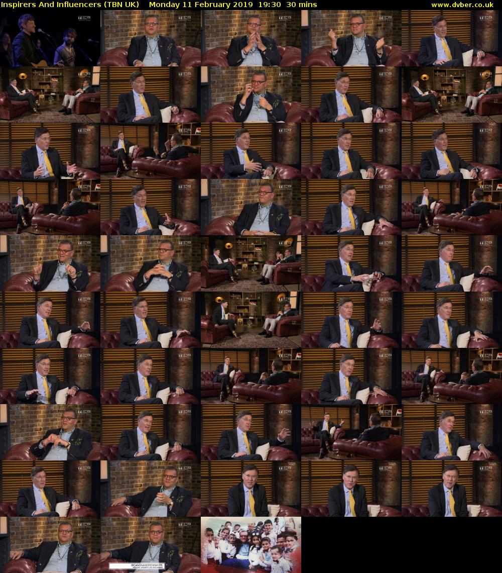 Inspirers And Influencers (TBN UK) Monday 11 February 2019 19:30 - 20:00